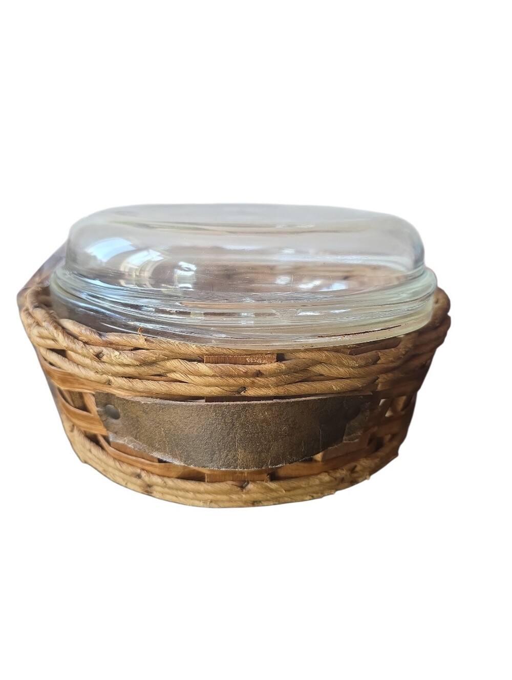 Pyrex with Woven Basket
